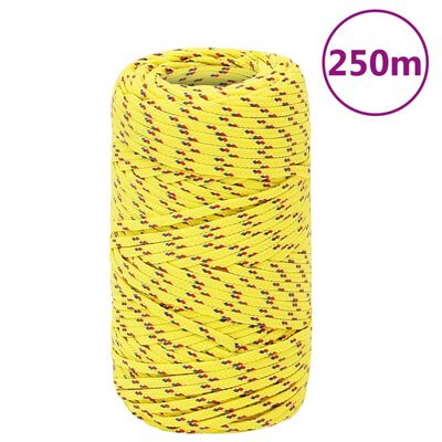 vidaXL Lodné lano žlté 2 mm 250 m polypropylén