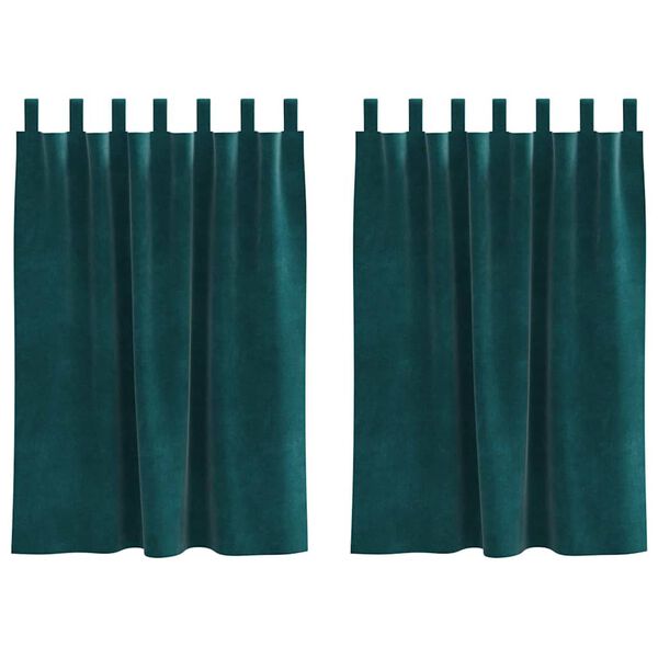 vidaXL Zatemňovacie z&aacute;vesy 2 pcs Tmavozelen&aacute; 140 x 140 cm Zamat