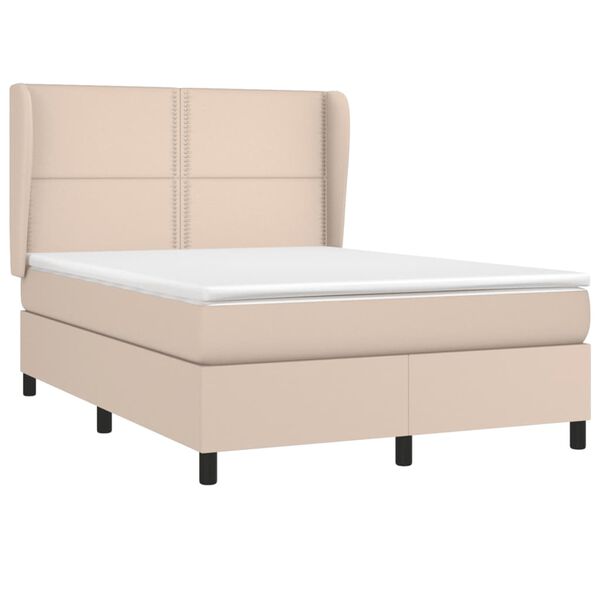 vidaXL Boxspring posteľ s matracom kapuč&iacute;nov&aacute; 140x200 cm umel&aacute; koža