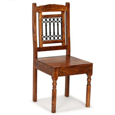 vidaXL Jedálenské stoličky 4 ks masívne drevo so sheeshamovou úpravou