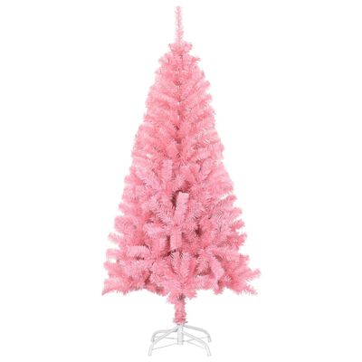vidaXL Umelý vianočný stromček so stojanom, ružový 150 cm, PVC