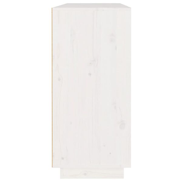 vidaXL Komoda biela 110x34x75 cm borovicový masív