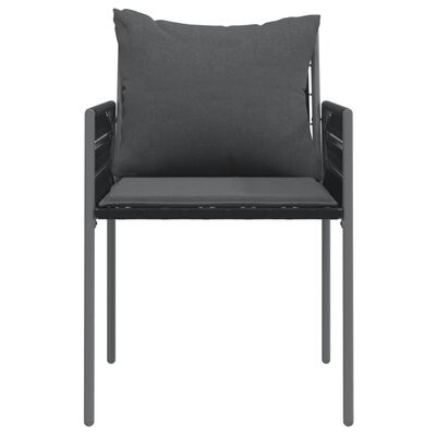 vidaXL Záhradné stoličky s vankúšmi 4 ks čierne 54x61x83 cm polyratan
