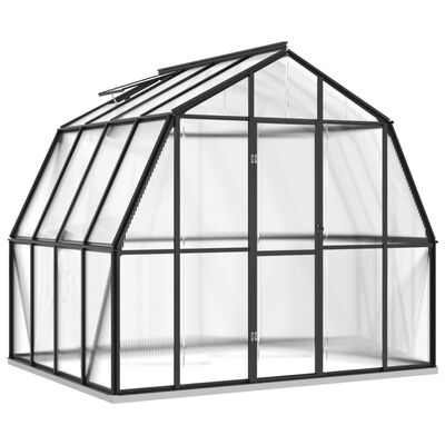 vidaXL Hliníkový skleník s podkladovým rámom antracitový 6,66 m³