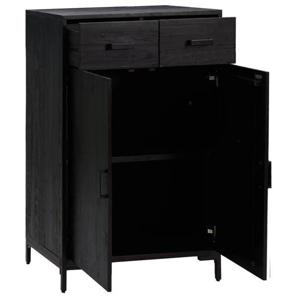 vidaXL Skrinka na topánky, čierna 75x40x110 cm, borovicový masív