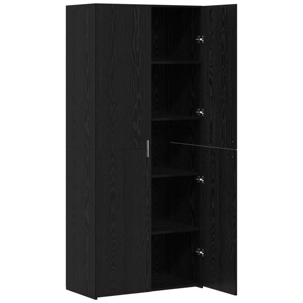 vidaXL Highboard Čierny dub 40 x 42.5 x 185 cm Kompozitné drevo