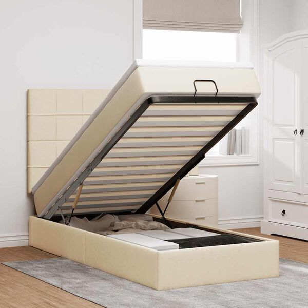 vidaXL Osmansk&yacute; r&aacute;m postele s matracom kr&eacute;mov&aacute; 90x190 cm l&aacute;tka