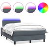 vidaXL Posteľn&yacute; r&aacute;m boxspring s matracom a LED tmavosiv&yacute; 120x220 cm zamat