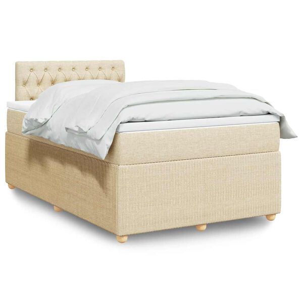 vidaXL Boxspring posteľ s matracom kr&eacute;mov&yacute; 120x200 cm l&aacute;tka