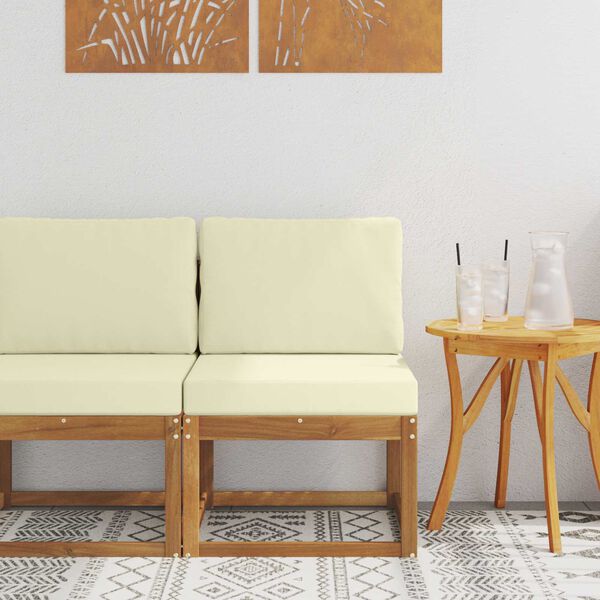 vidaXL Z&aacute;hradn&aacute; stredn&aacute; sedačka Pevn&eacute; ak&aacute;ciov&eacute; drevo