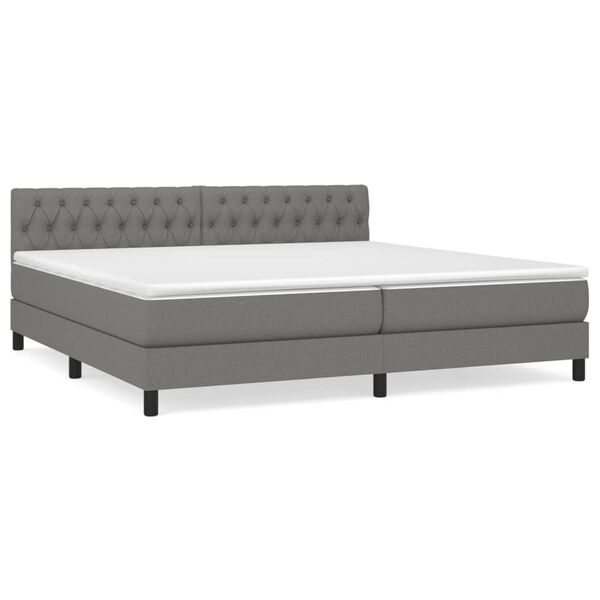 vidaXL Boxspring posteľ s matracom tmavosivá 200x200 cm látka