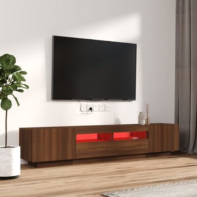 vidaXL 2-dielna súprava TV skriniek s LED hnedý dub spracované drevo