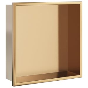 vidaXL V&yacute;klenok do sprchy br&uacute;sen&yacute; zlat&yacute; 32x32x9 cm nerezov&aacute; oceľ