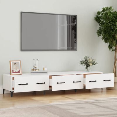 vidaXL TV stolík biely 150x34,5x30 cm spracované drevo