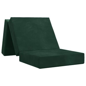 vidaXL Skladacia pohovka na span&iacute; 75 x 63 x 45 cm Tmavozelen&aacute;