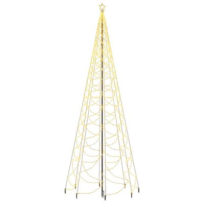 vidaXL Vianočný stromček s kovovou tyčou 1400 LED diód teplý biely 5 m