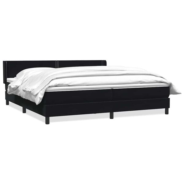 vidaXL Posteľn&yacute; r&aacute;m boxspring s matracom čierny 180x210 cm zamat