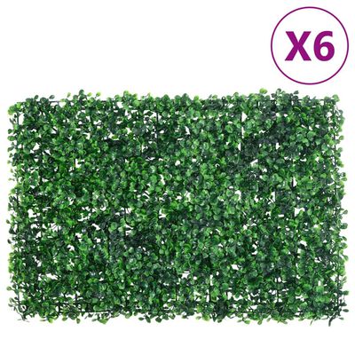  vidaXL Umelý plot z listových kríkov 6 ks zelený 40x60 cm