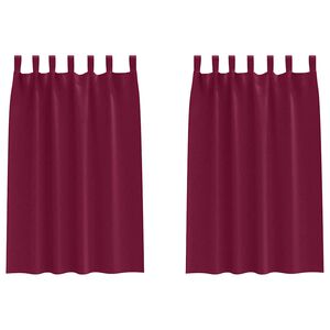 vidaXL Z&aacute;clony na zatemnenie s kr&uacute;žkami 2 ks V&iacute;no červen&eacute; 175 x 140 cm
