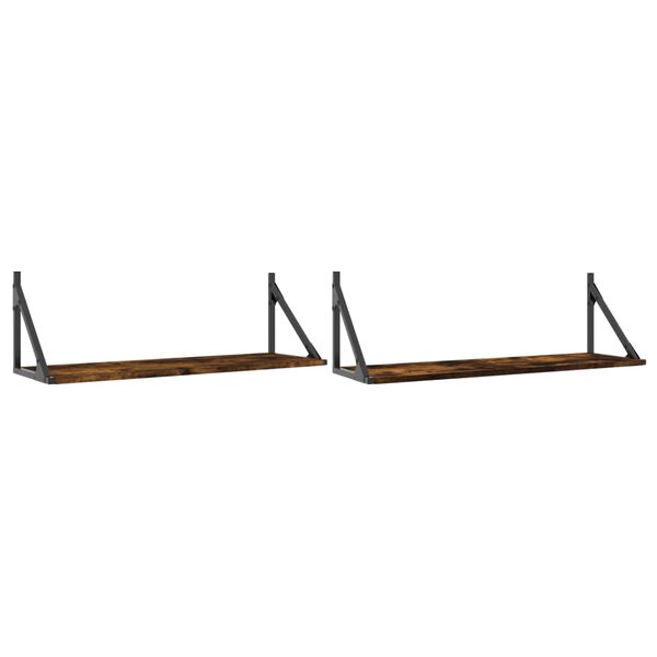 vidaXL N&aacute;stenn&eacute; police 2 ks dymov&yacute; dub 80x25x25,5 cm kompozitn&eacute; drevo