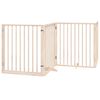 vidaXL Br&aacute;na pre psa s dverami skladacia 4 panely 320cm topoľov&eacute; drevo
