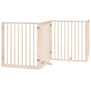vidaXL Br&aacute;na pre psa s dverami skladacia 4 panely 320cm topoľov&eacute; drevo