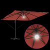 vidaXL Roma Parasol Červená 286 x 284 x 270 cm Hliník a polyester