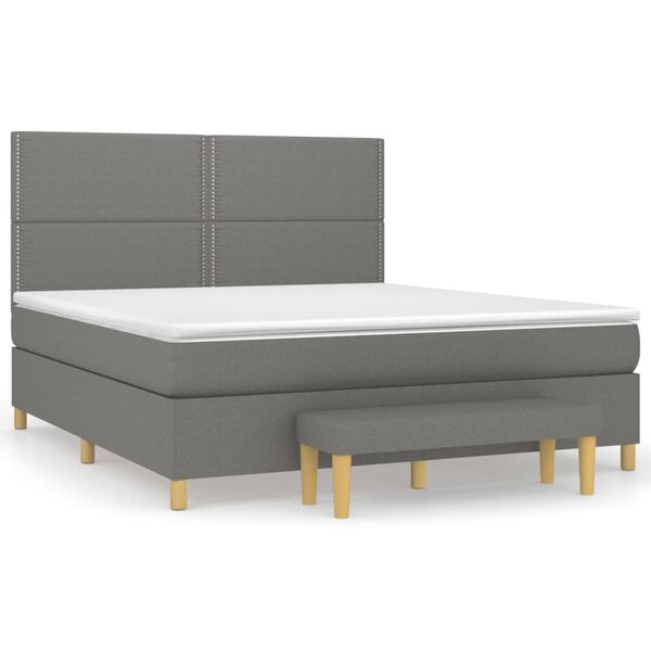 vidaXL Boxspring posteľ s matracom tmavosiv&aacute; 180x200 cm l&aacute;tka