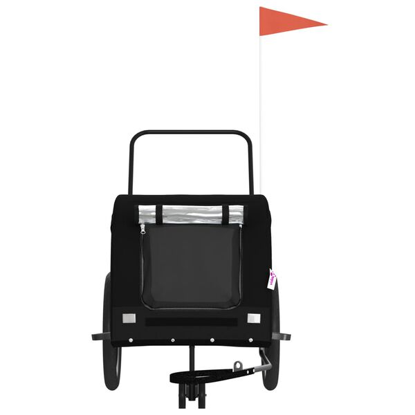 vidaXL Cyklovoz&iacute;k pre zvierat&aacute;, čierny, oxfordsk&aacute; l&aacute;tka, železo