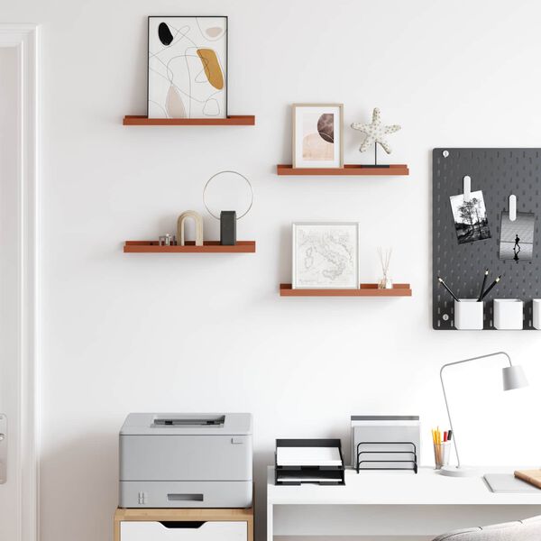 vidaXL Stenn&aacute; polica 4 pcs Červen&aacute; 40 x 9 x 3 cm Kompozitn&eacute; drevo