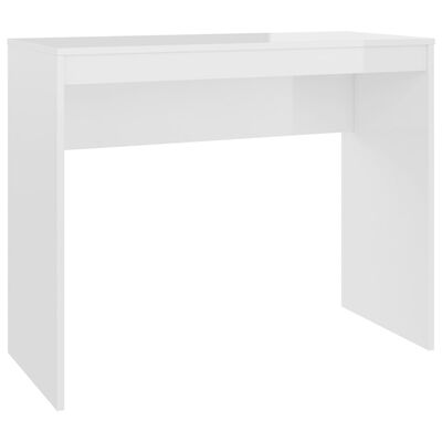 vidaXL Stôl lesklý biely 90x40x72 cm drevotrieska