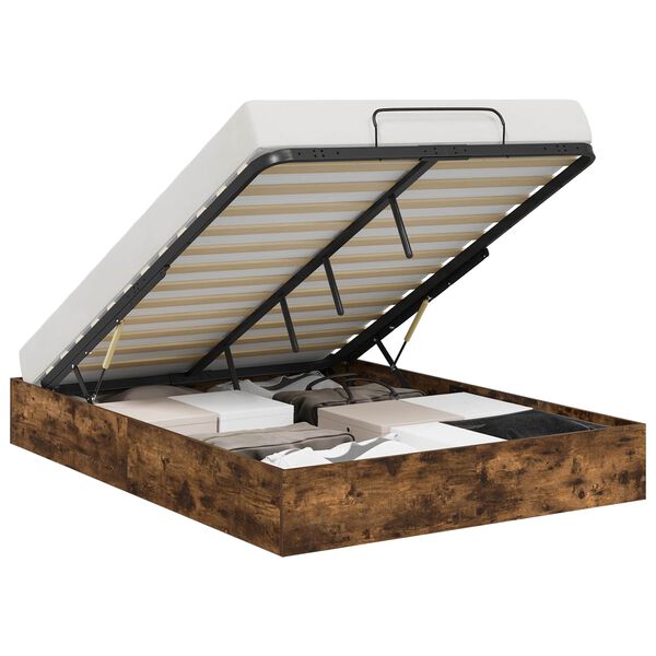 vidaXL Otomanov&yacute; posteľn&yacute; r&aacute;m s &uacute;ložiskom &Uacute;den&yacute; Dub 193 x 120 x 25 cm