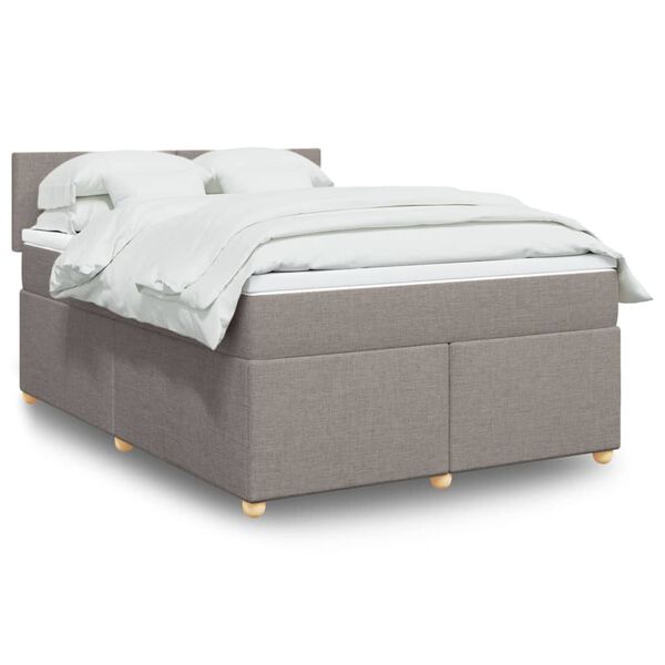 vidaXL Boxspring posteľ s matracom sivohned&yacute; 140x190 cm l&aacute;tka
