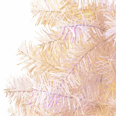 vidaXL Umelý vianočný stromček s dúhovými vetvičkami biely 150cm PVC