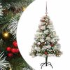 vidaXL Umel&yacute; vianočn&yacute; stromček Zelen&aacute; a biela 150 cm PVC, kov a plast