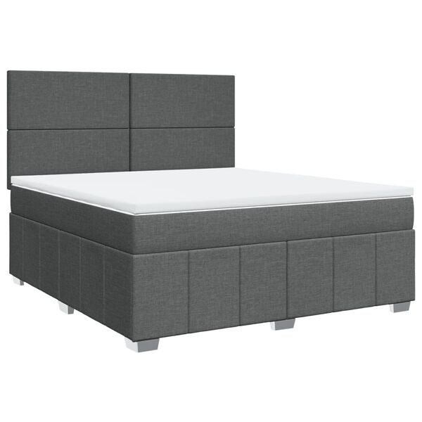 vidaXL Boxspring posteľ s matracom tmavosiv&aacute; 180x200 cm l&aacute;tka