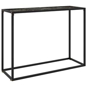 vidaXL Konzolov&yacute; stol&iacute;k čierny 100x35x75 cm tvrden&eacute; sklo
