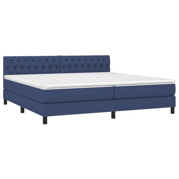 vidaXL Boxspring posteľ s matracom modr&aacute; 200x200 cm l&aacute;tka