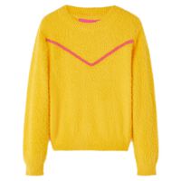 Detský pletený sveter tmavá okrová farba 92