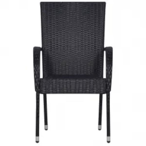 vidaXL 5-dielna záhradná jedálenská súprava čierna