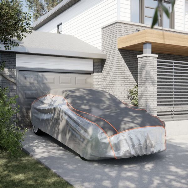 vidaXL Plachta na auto na ochranu pred krupobitím M sivá a strieborná