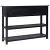 vidaXL Komoda, čierna 108x30x76 cm, dreven&yacute; mas&iacute;v paulovnia