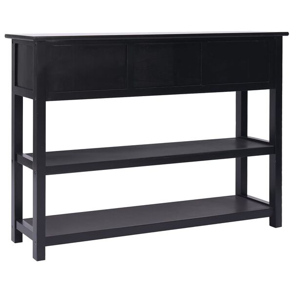 vidaXL Komoda, čierna 108x30x76 cm, dreven&yacute; mas&iacute;v paulovnia