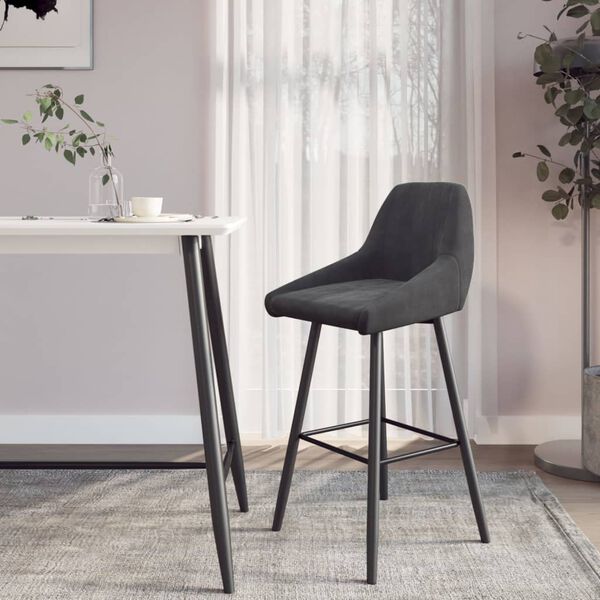 vidaXL Barov&aacute; stolička čierna zamatov&aacute;