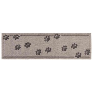 vidaXL Kuchynsk&yacute; koberec Siv&eacute; labky 150 x 45 cm 100% polyamid Prateľn&eacute;