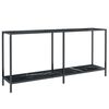 vidaXL Konzolov&yacute; stol&iacute;k čierny 160x35x75,5 cm tvrden&eacute; sklo