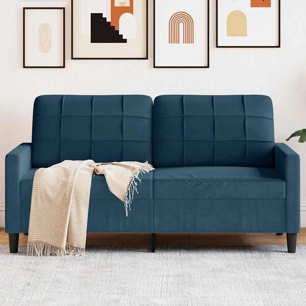 vidaXL 2-miestna pohovka modr&aacute; 140 cm zamat