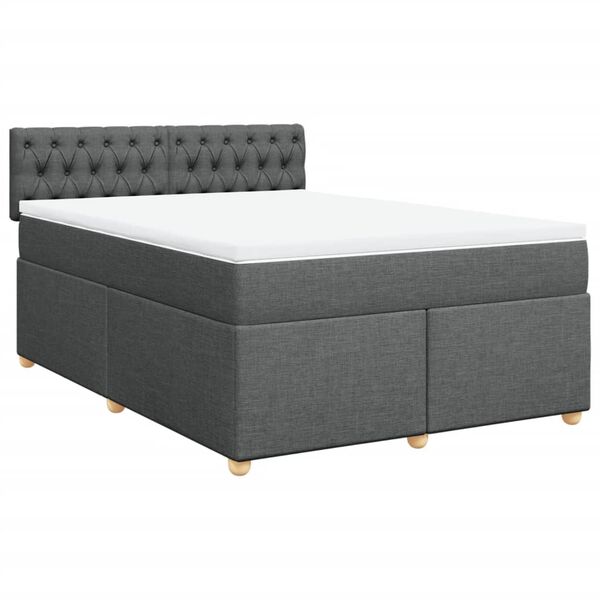vidaXL Boxspring posteľ s matracom tmavosiv&aacute; 160x200 cm l&aacute;tka