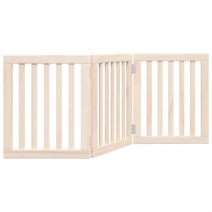 vidaXL Skladacia br&aacute;na pre psa, 3 panely, 150 cm, topoľov&eacute; drevo