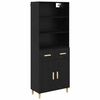 vidaXL Highboard Čierny dub 69,5 x 32,5 x 180 cm Kompozitn&eacute; drevo